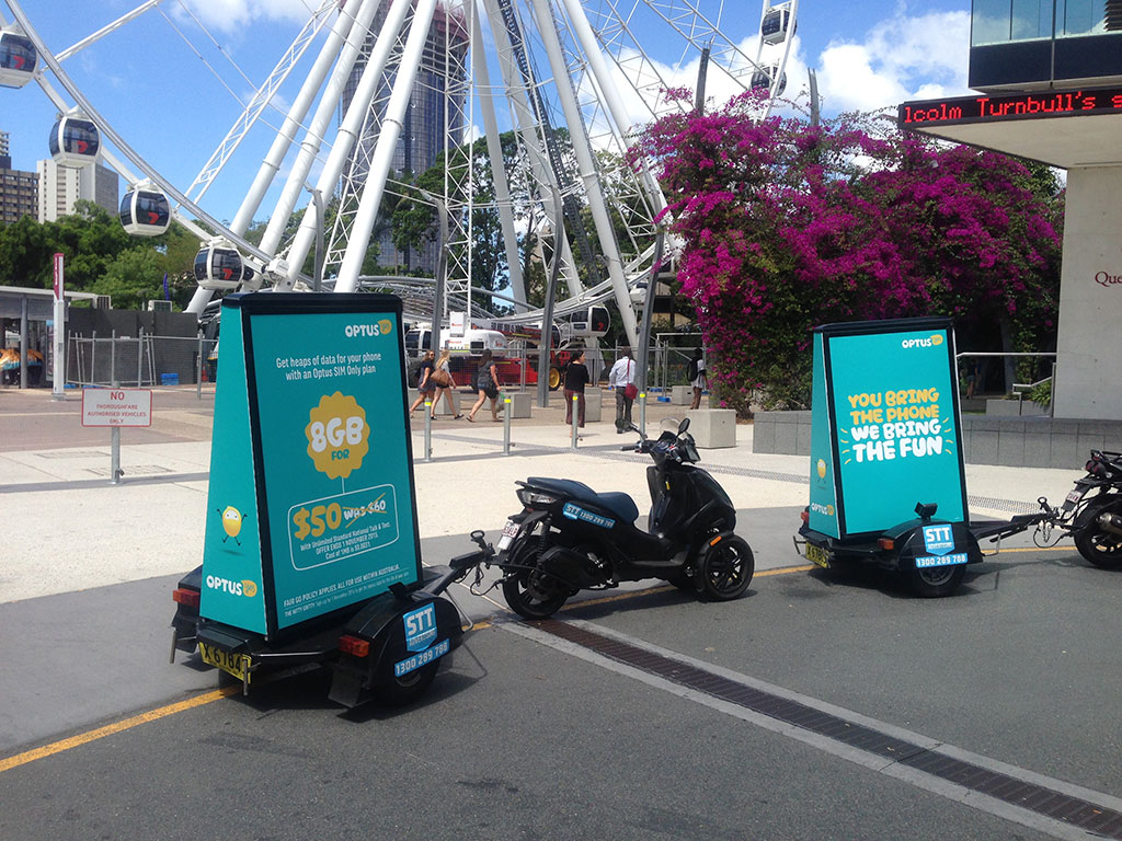 Optus Scooter Advertising Brisbane